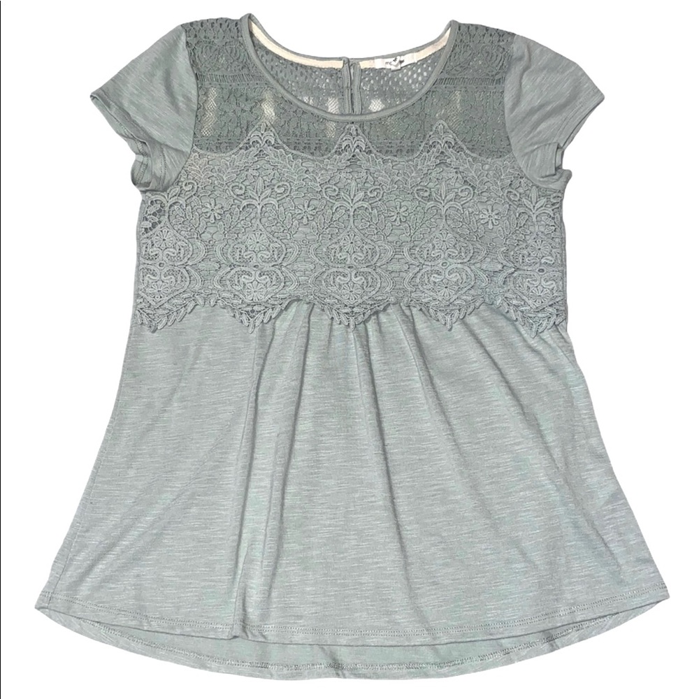 Maurices mint lace bodice baby doll top